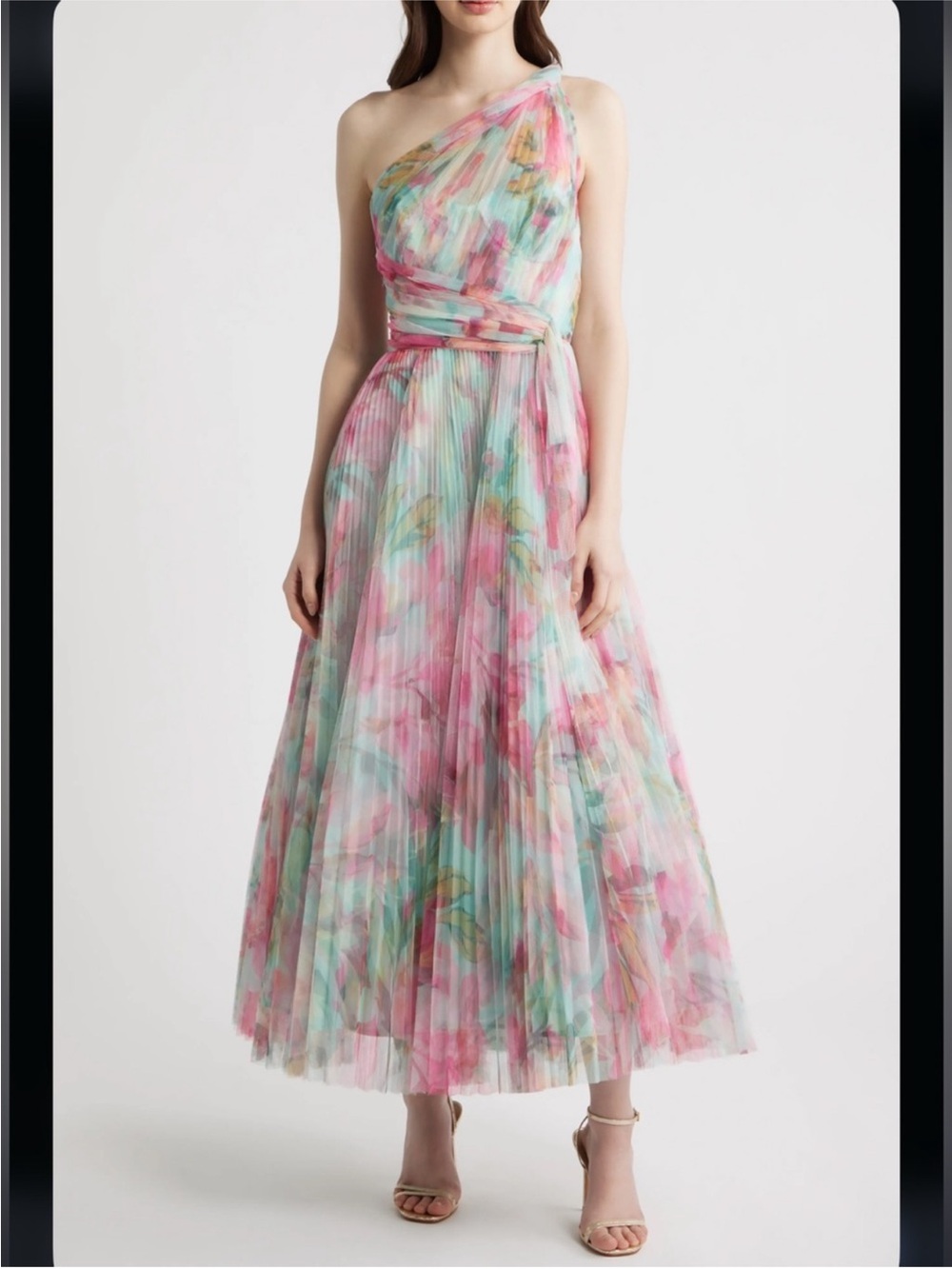 Hutch Phillipa One Shoulder Dress in Mint Tropical